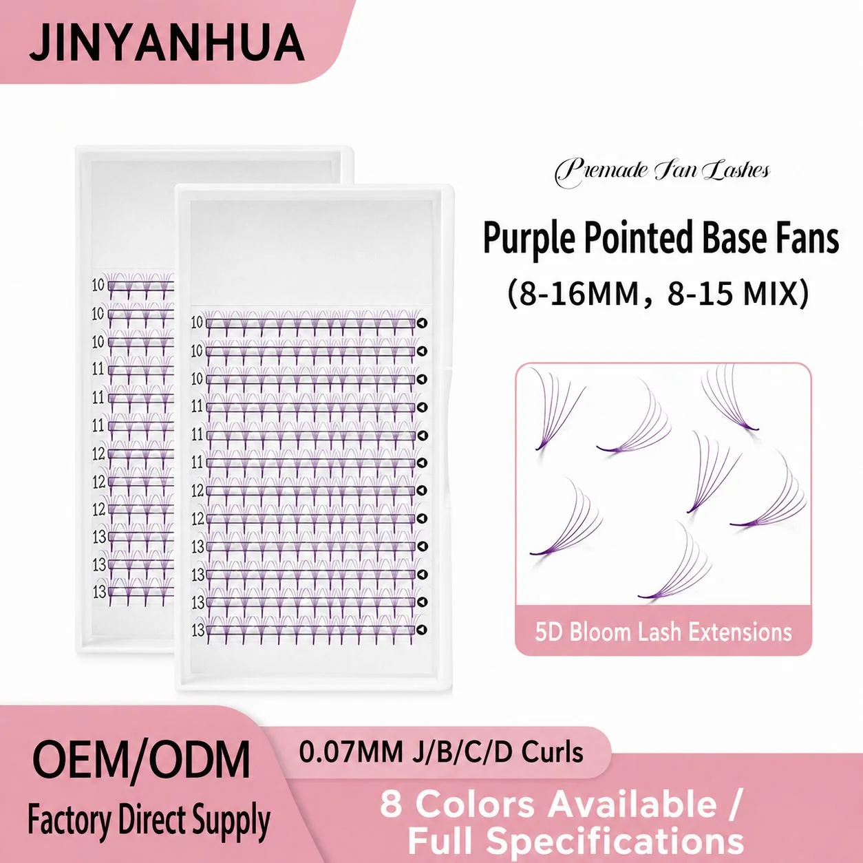 Colored Premade Fans Pointed Purple